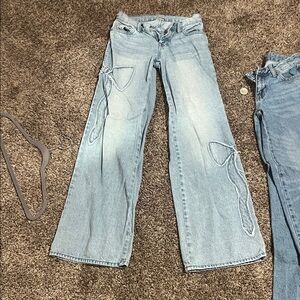 PacSun Light Blue Flare Wide Leg Jeans